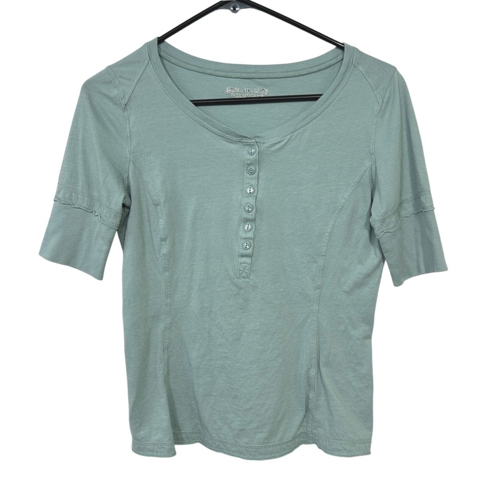 Royal Robbins Organic Cotton Henley Top‎ S Sage Green Outdoor Layer